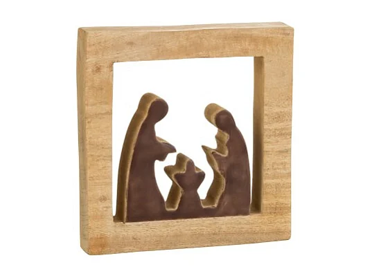 Cuna de madera marrón de 16x16x4 cm