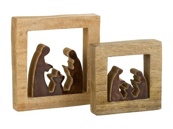 Cuna de madera marrón de 16x16x4 cm