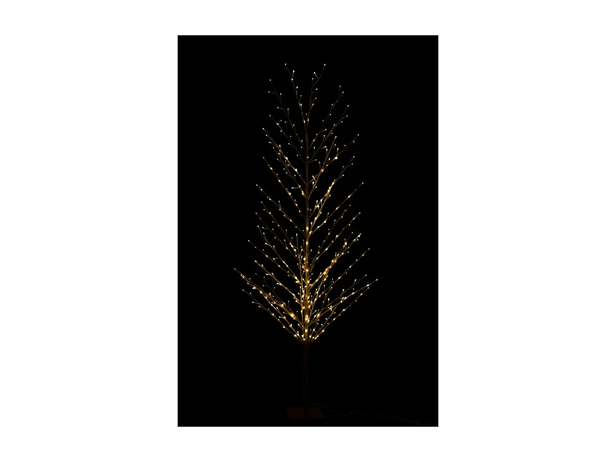 Árbol de Navidad desnudo con luces LED de metal negro de 90x90x200 cm
