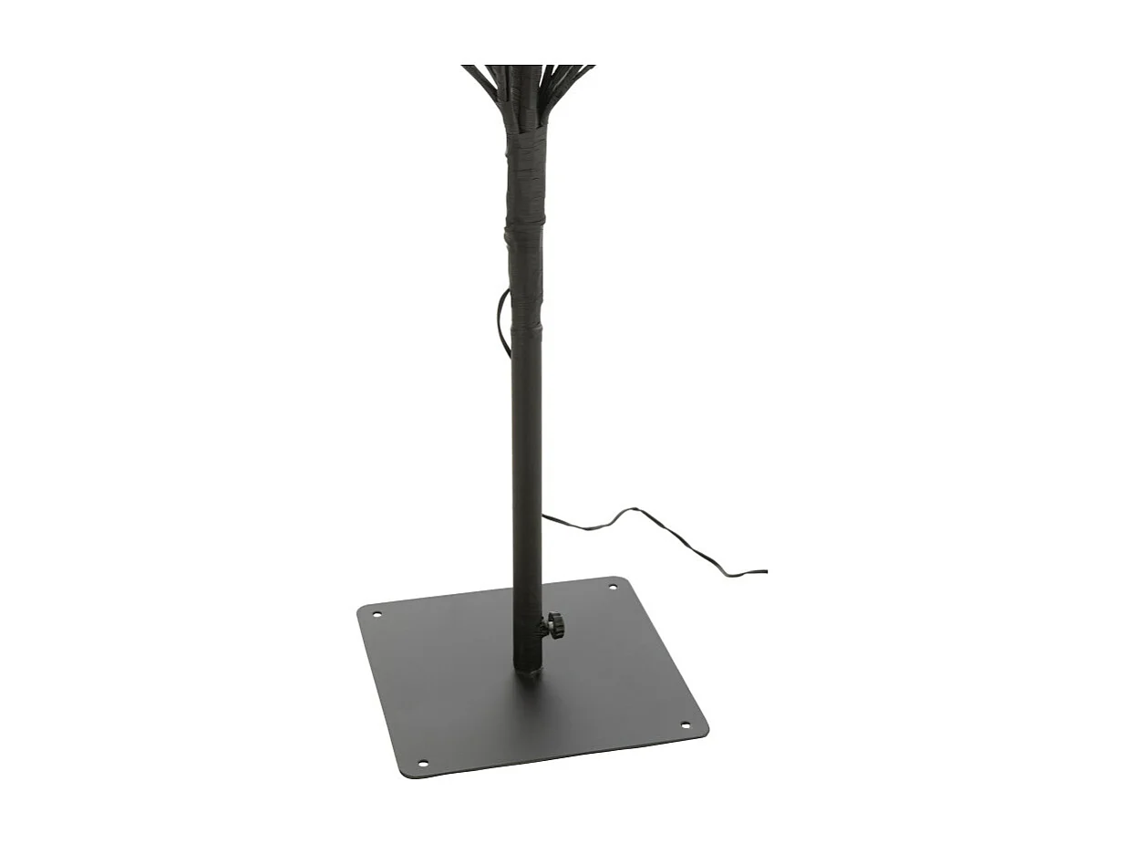 Árbol de Navidad desnudo con luces LED de metal negro de 90x90x200 cm