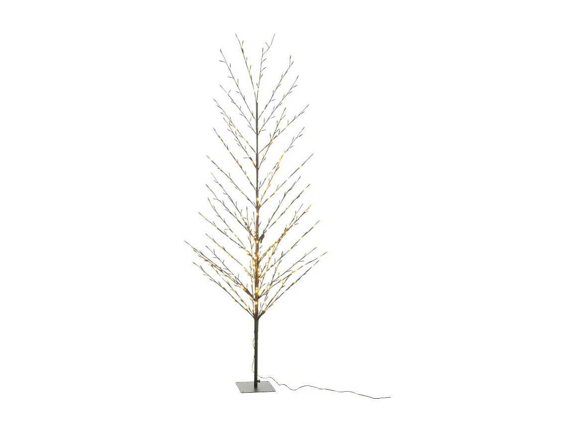Albero spoglio con LED in metallo nero 90x90x200 cm