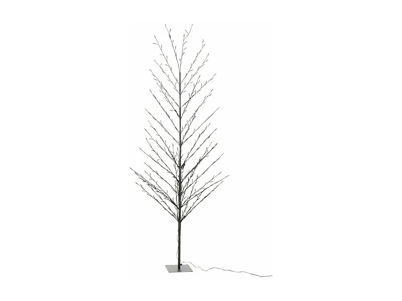 Albero spoglio con LED in metallo nero 90x90x200 cm