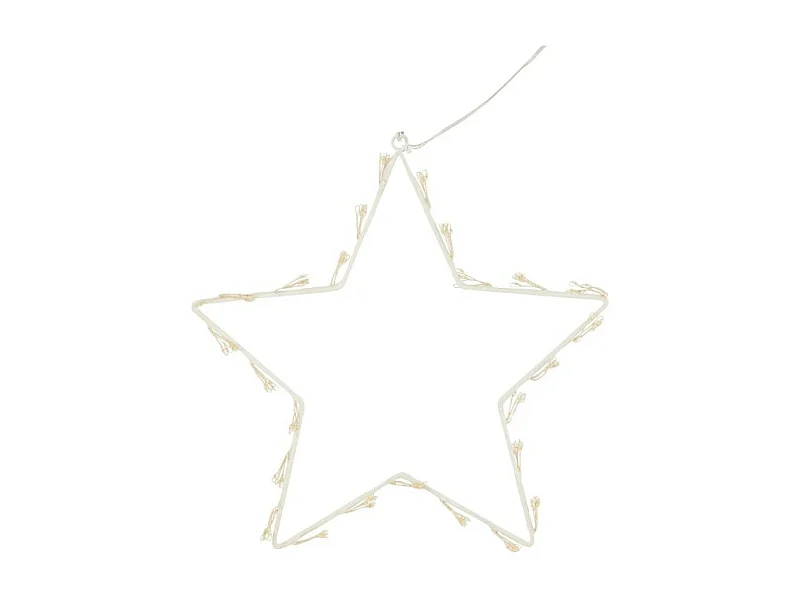 Estrella luminosa de metal blanco de 30x1x30 cm