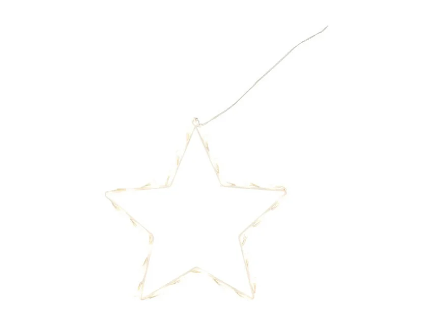 Estrella luminosa de metal blanco de 30x1x30 cm