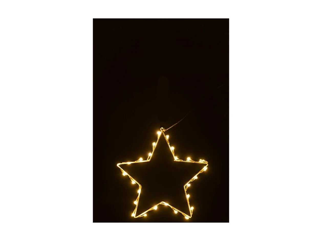 Estrella luminosa de metal blanco de 30x1x30 cm