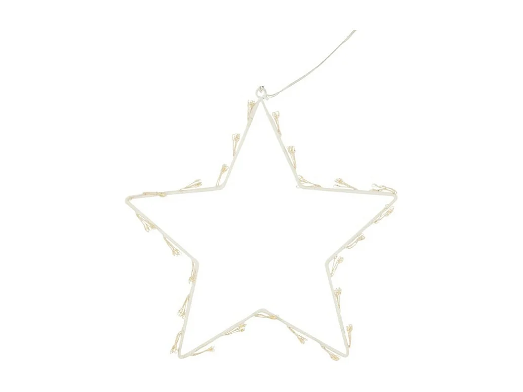 Stella luminosa in metallo bianco 30x1x30 cm