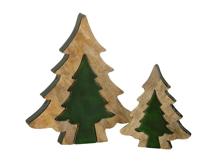 Puzzle de árbol de Navidad de madera verde 30x26x35cm