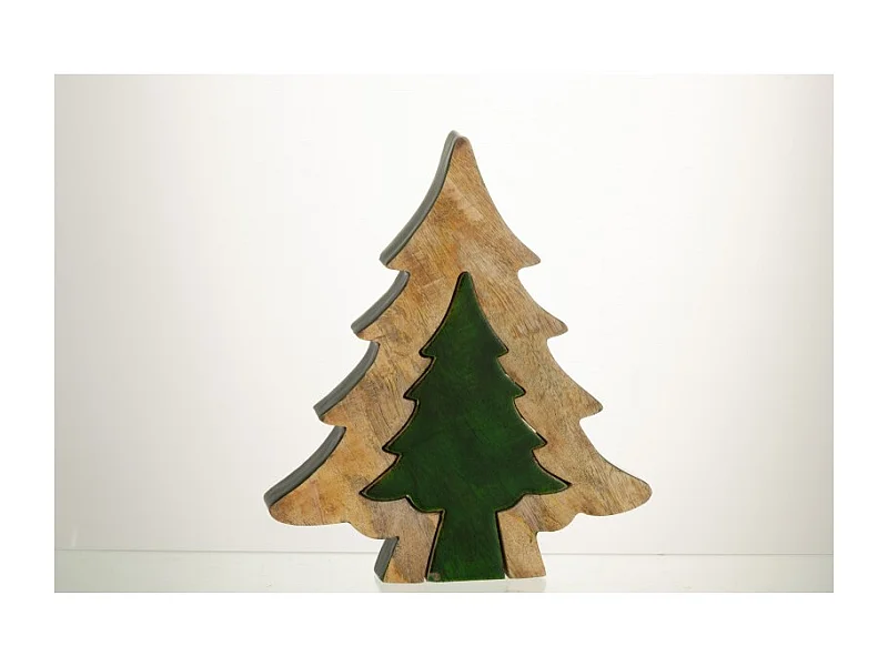 Puzzle de árbol de Navidad de madera verde 30x26x35cm