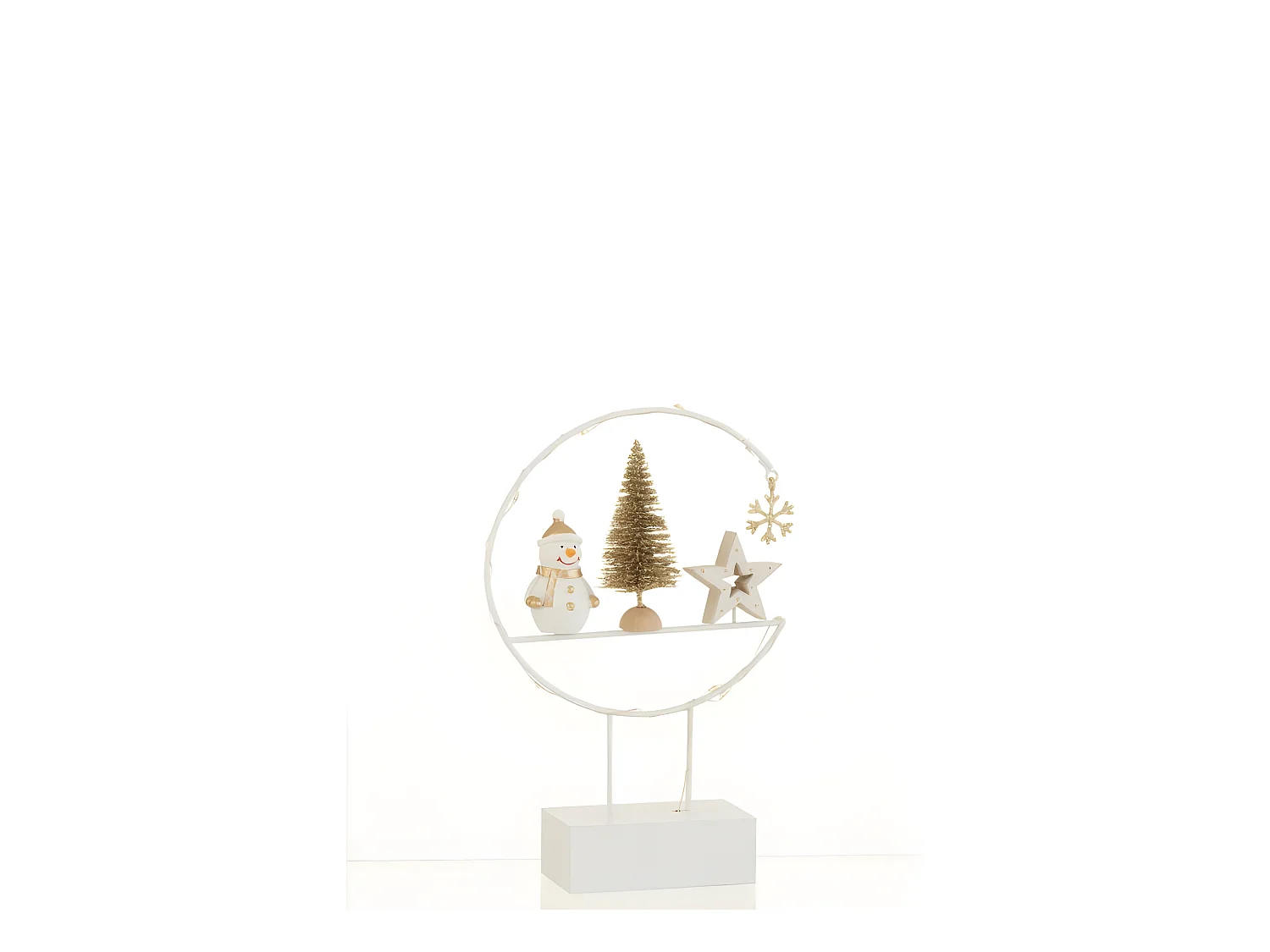 Decorazione natalizia su base in legno bianco 22,5x15x5 cm