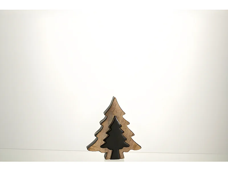 Puzzle in legno nero a forma di abete 14,5x13x2,5 cm