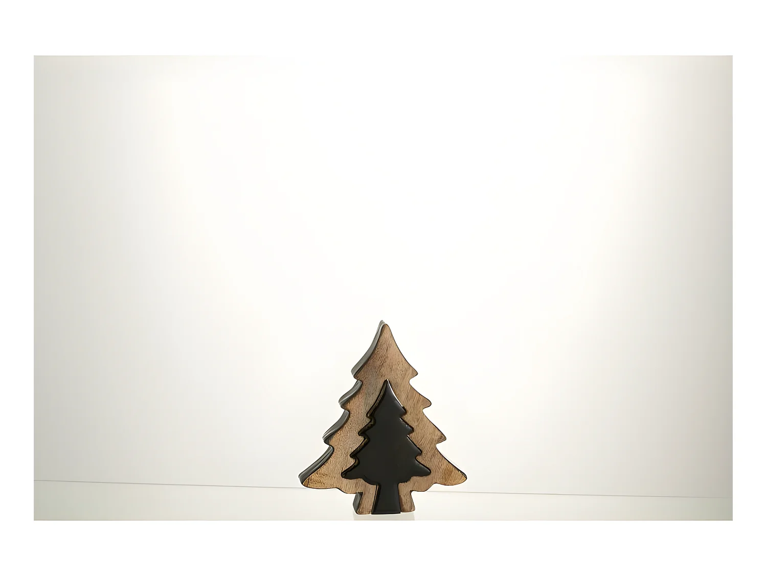 Puzzle in legno nero a forma di abete 14,5x13x2,5 cm