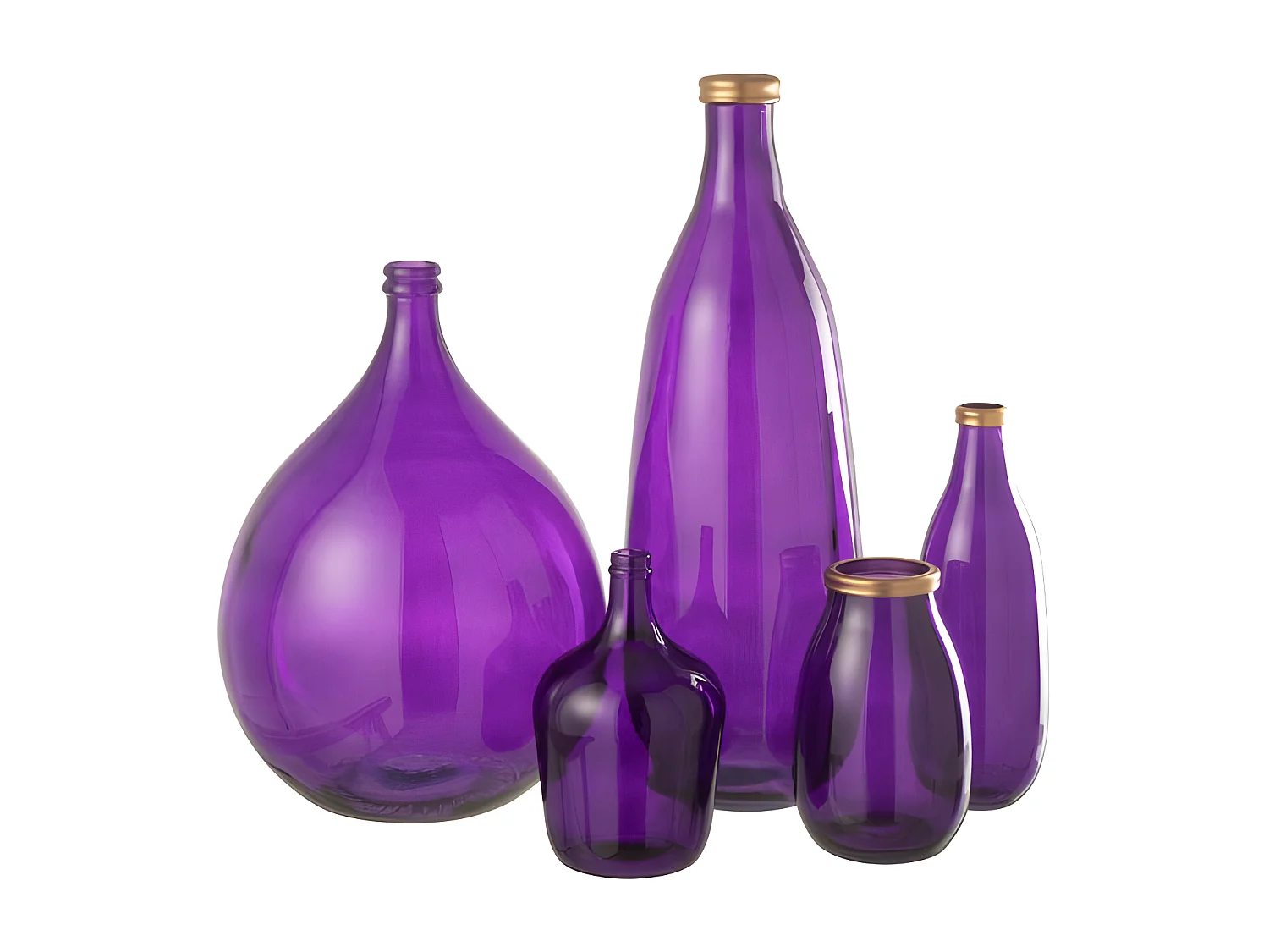 Damigiana in vetro viola 40x40x56cm