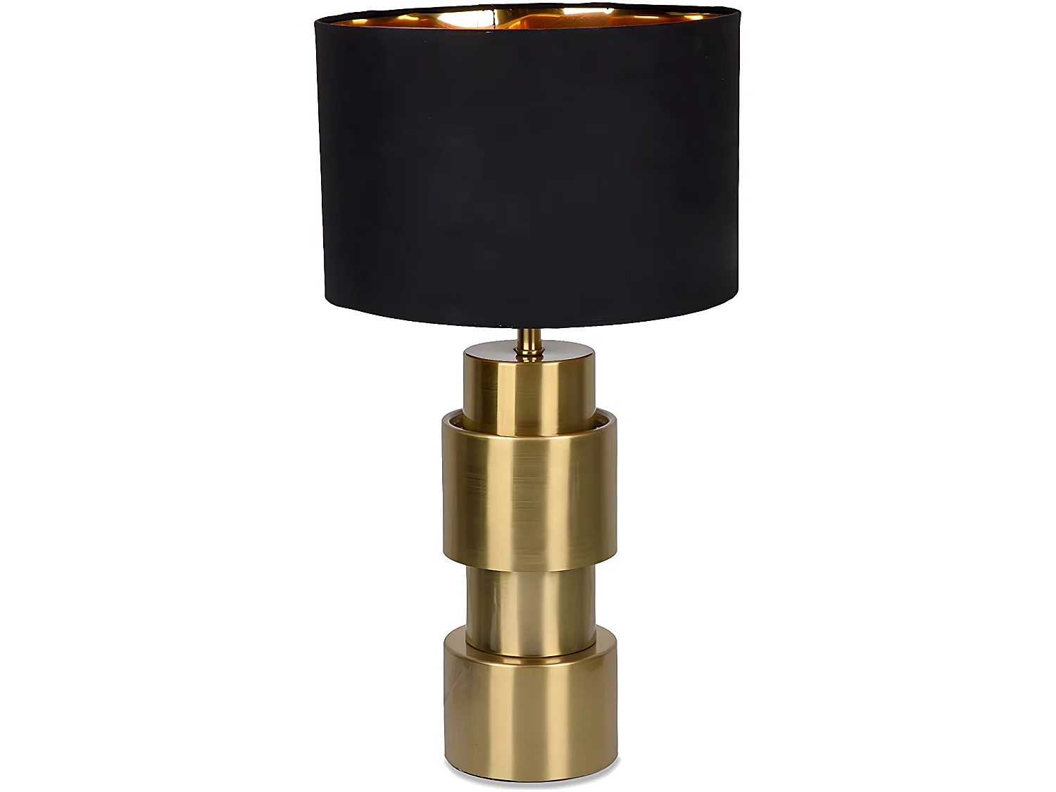 Lampara de metal dorado con tulipa negra empire