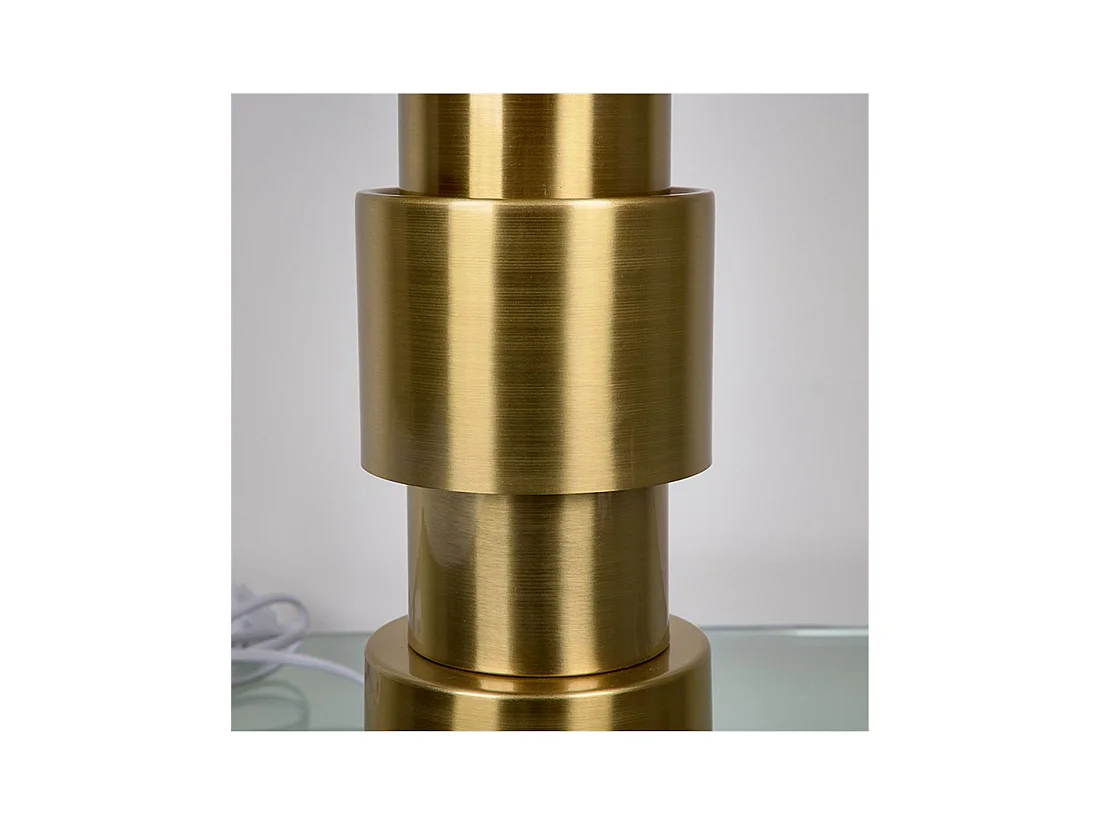 Lampara de metal dorado con tulipa negra empire