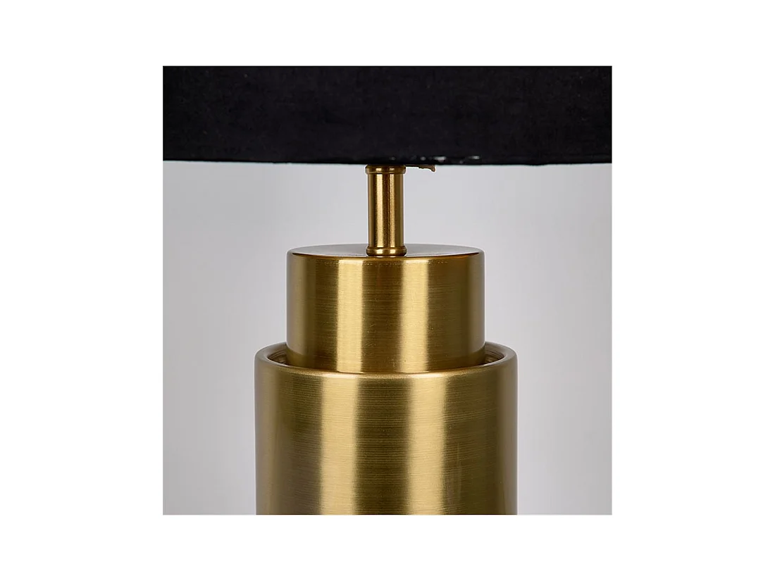 Lampara de metal dorado con tulipa negra empire