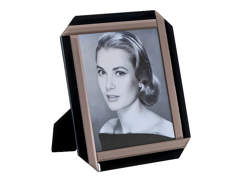 Portafoto 20*25/27.5*32.5*1.5 negro dorado con forma simonetta