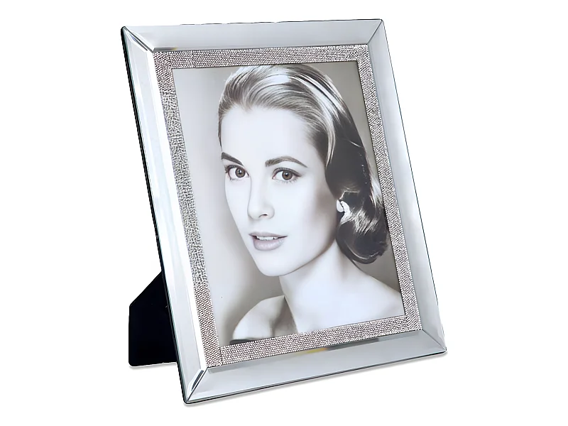 Portafoto para foto 20*25 de espejo con detalle de brillantes en el marco grace