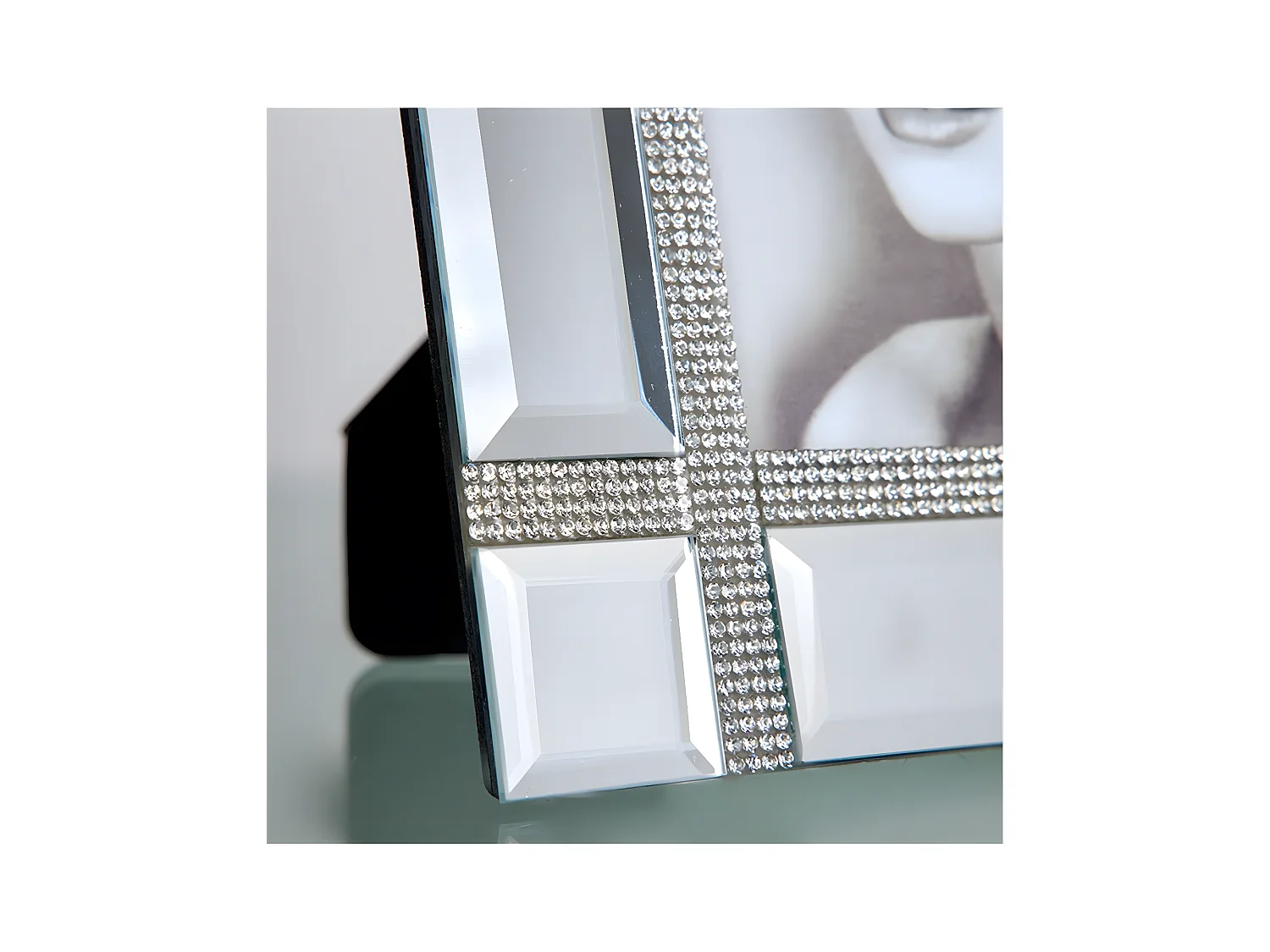 Portafoto de espejo para foto 15*20 detalle de brillantes lucca