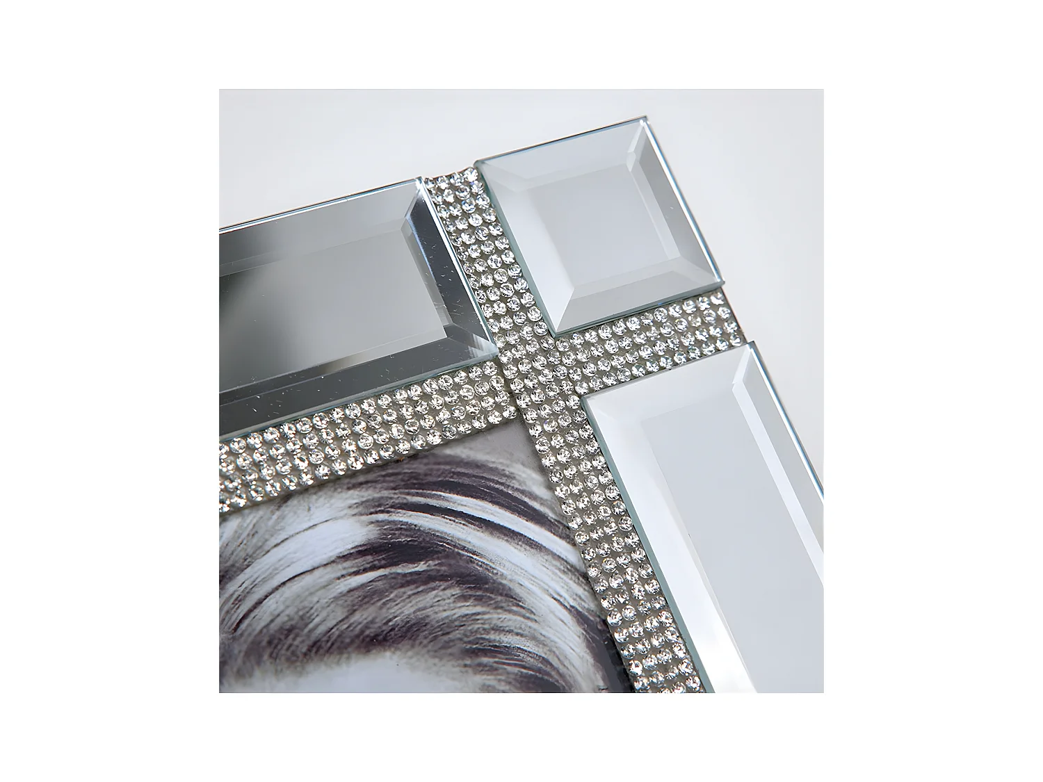 Portafoto de espejo para foto 15*20 detalle de brillantes lucca