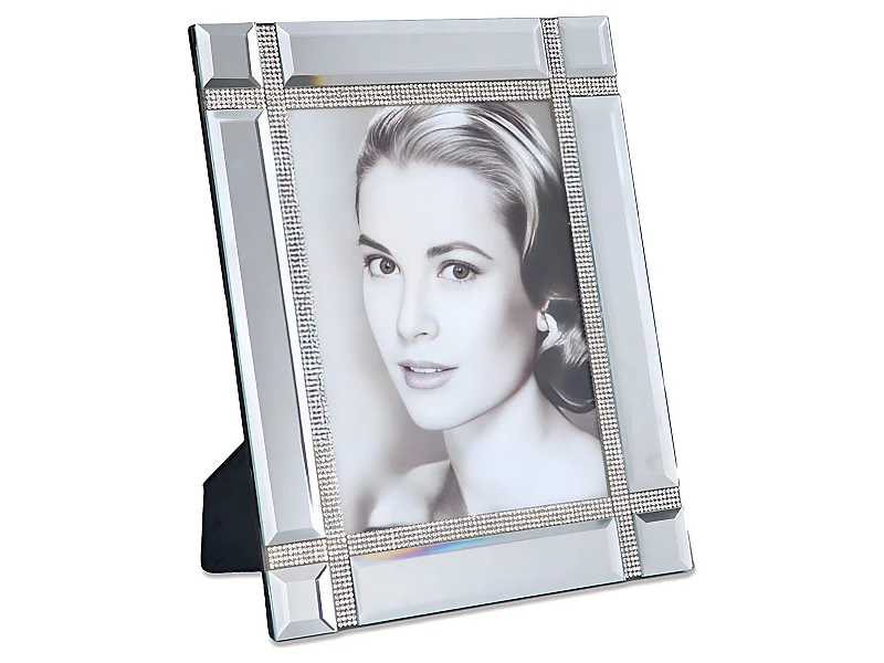 Portafoto de espejo para foto 15*20 detalle de brillantes lucca