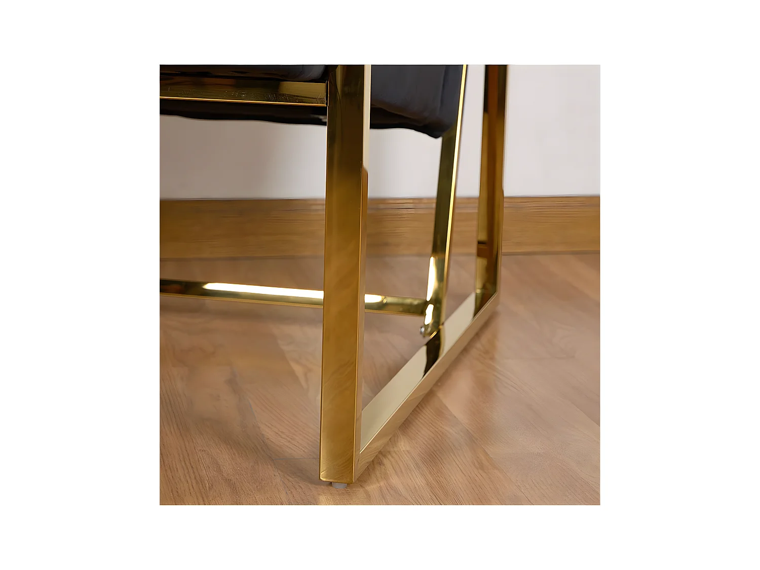 Butaca acero inoxidable  dorado 80*71*70 terciopelo negro luxury