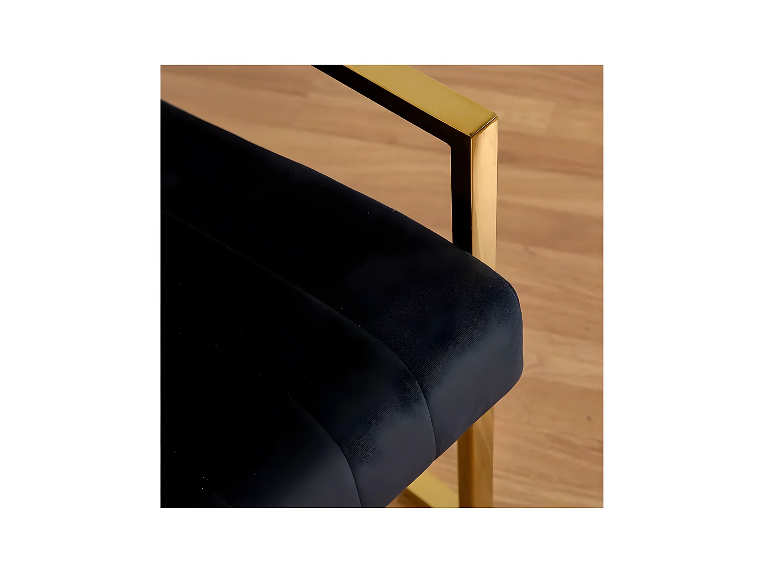 Butaca acero inoxidable  dorado 80*71*70 terciopelo negro luxury