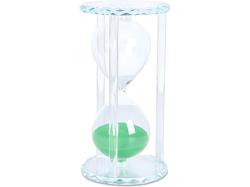 Reloj de arena de cristal arena verde sandy