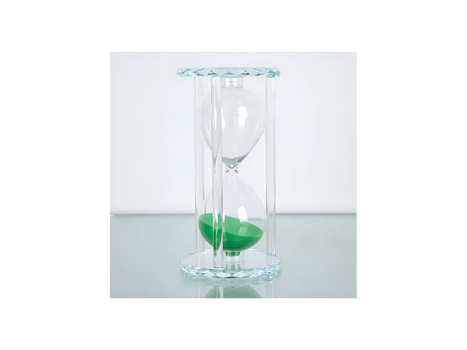 Reloj de arena de cristal arena verde sandy