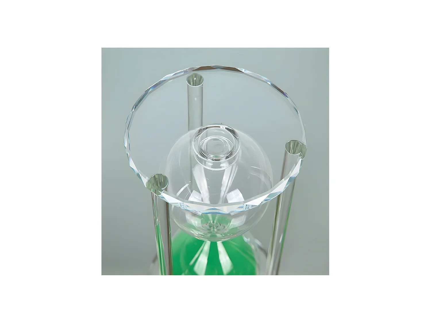 Reloj de arena de cristal arena verde sandy