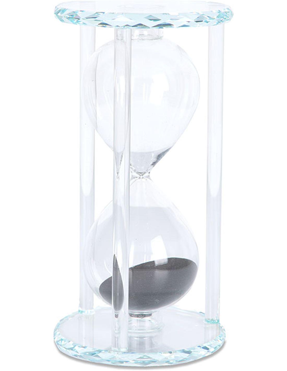 Reloj de arena de cristal arena negra sandy
