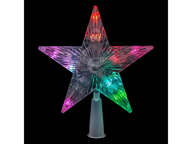 Déco Sapin de Noël Cimier lumineux Étoile 10 LED Multicolore