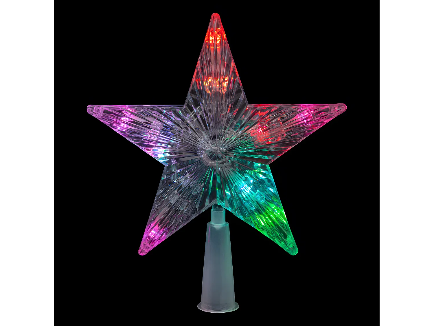 Déco Sapin de Noël Cimier lumineux Étoile 10 LED Multicolore