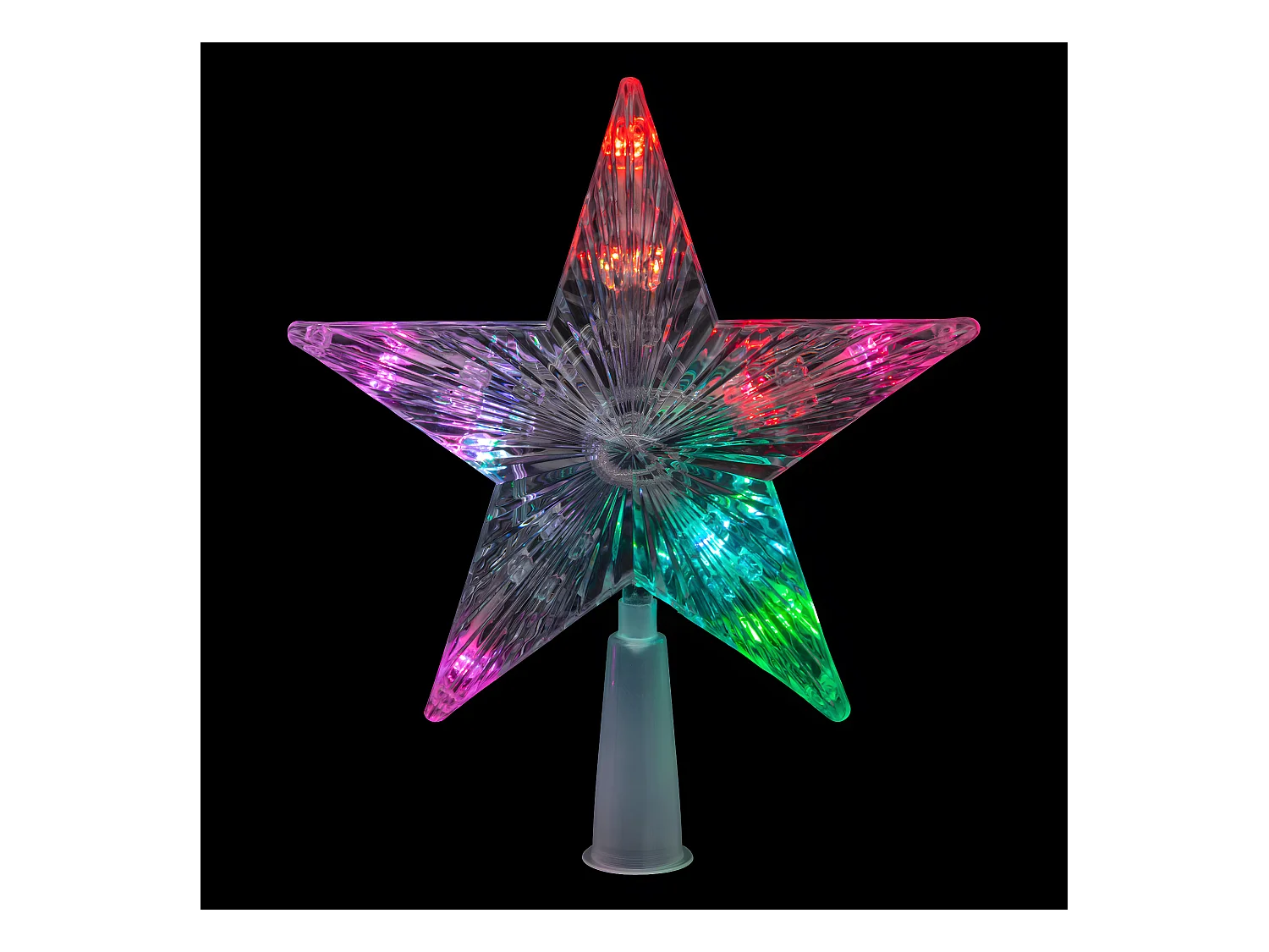 Déco Sapin de Noël Cimier lumineux Étoile 10 LED Multicolore