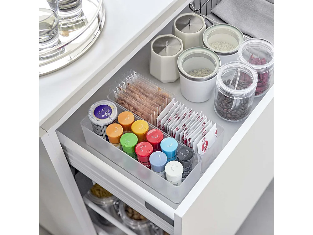 Set de 2 boîtes de rangement empilables Tower 24 x 8 x 7,2 cm