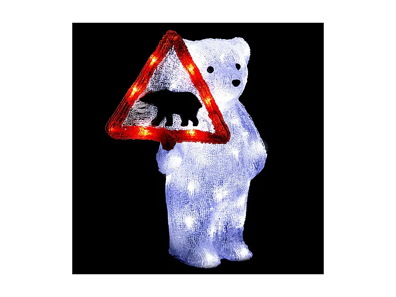 Déco lumineuse Ours 50 LED Blanc H 40 cm
