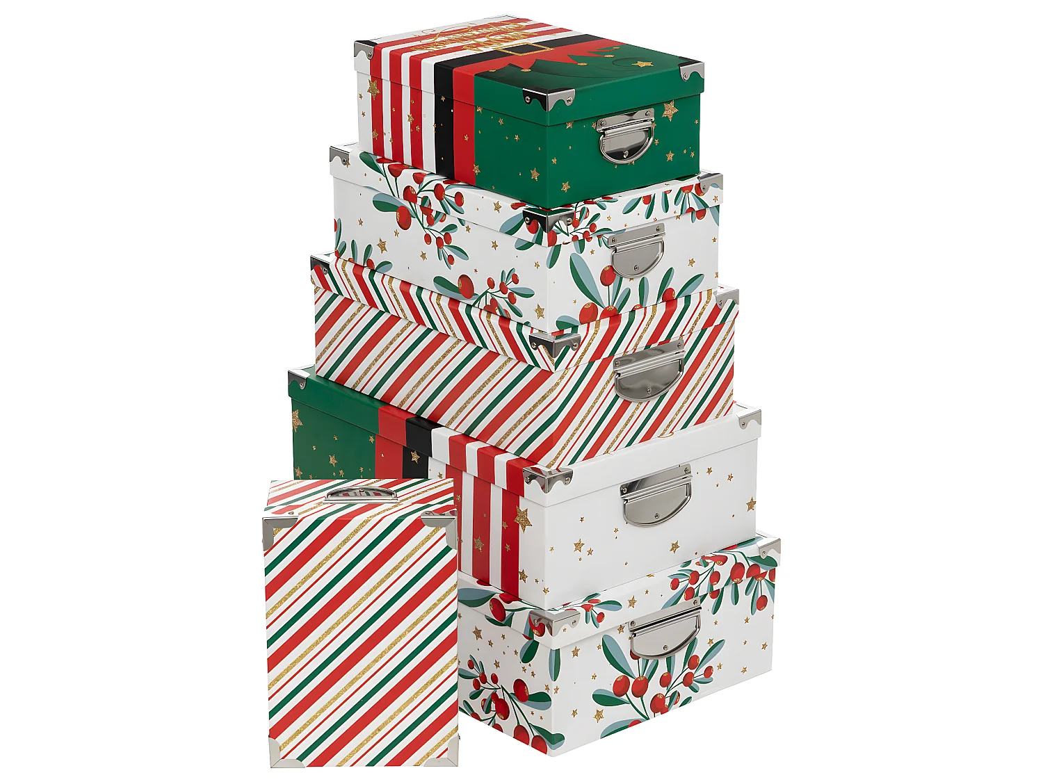 Lot de 6 Boîtes de rangement coins en métal déco Lutin