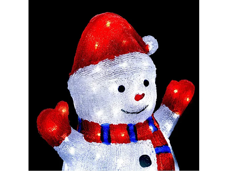 Déco lumineuse Bonhomme de neige 90 LED Blanc froid H 48 cm