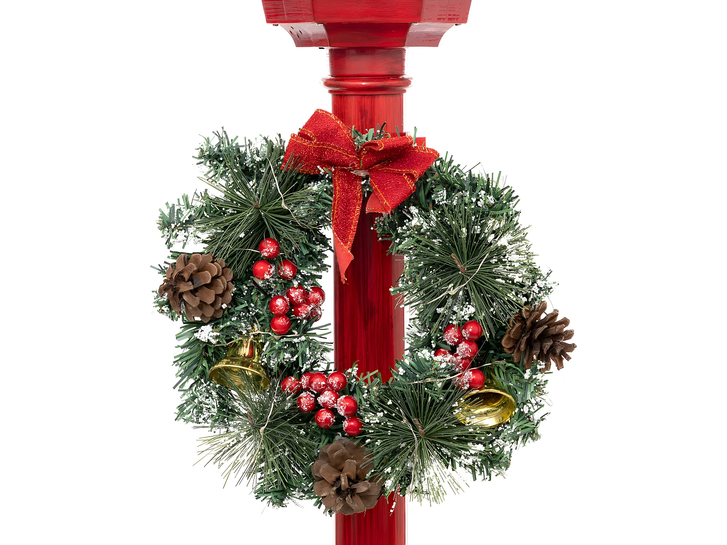 Déco lumineuse intérieur Lampadaire Rouge 1 Lanterne 74 LED