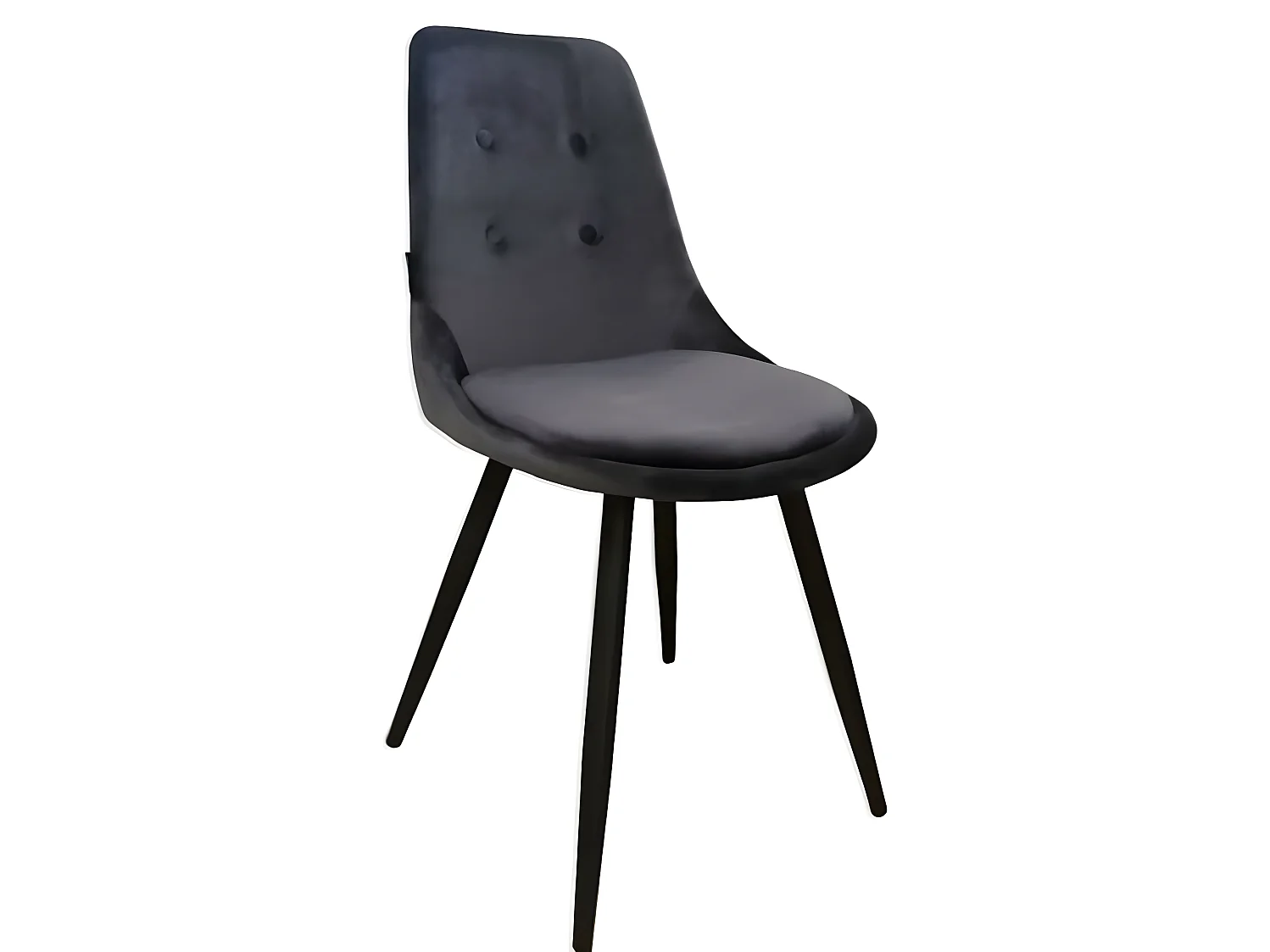 Chaise Velvet-Gray/Tissu-Vellours/Anthracite