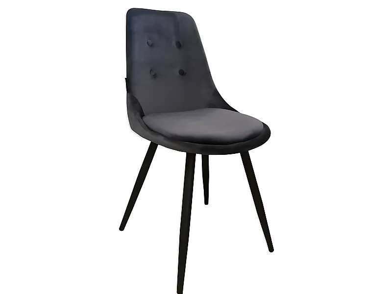 Sedia Velvet-Gray/Tessuto-Velluto/Antracito