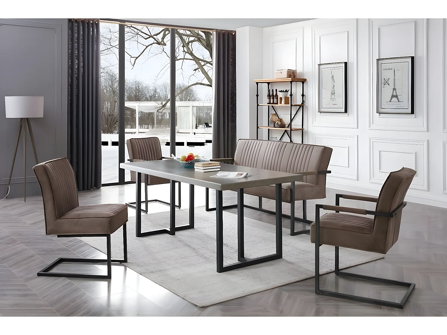 Stuhl Tilier/Stoffbezug/Grau