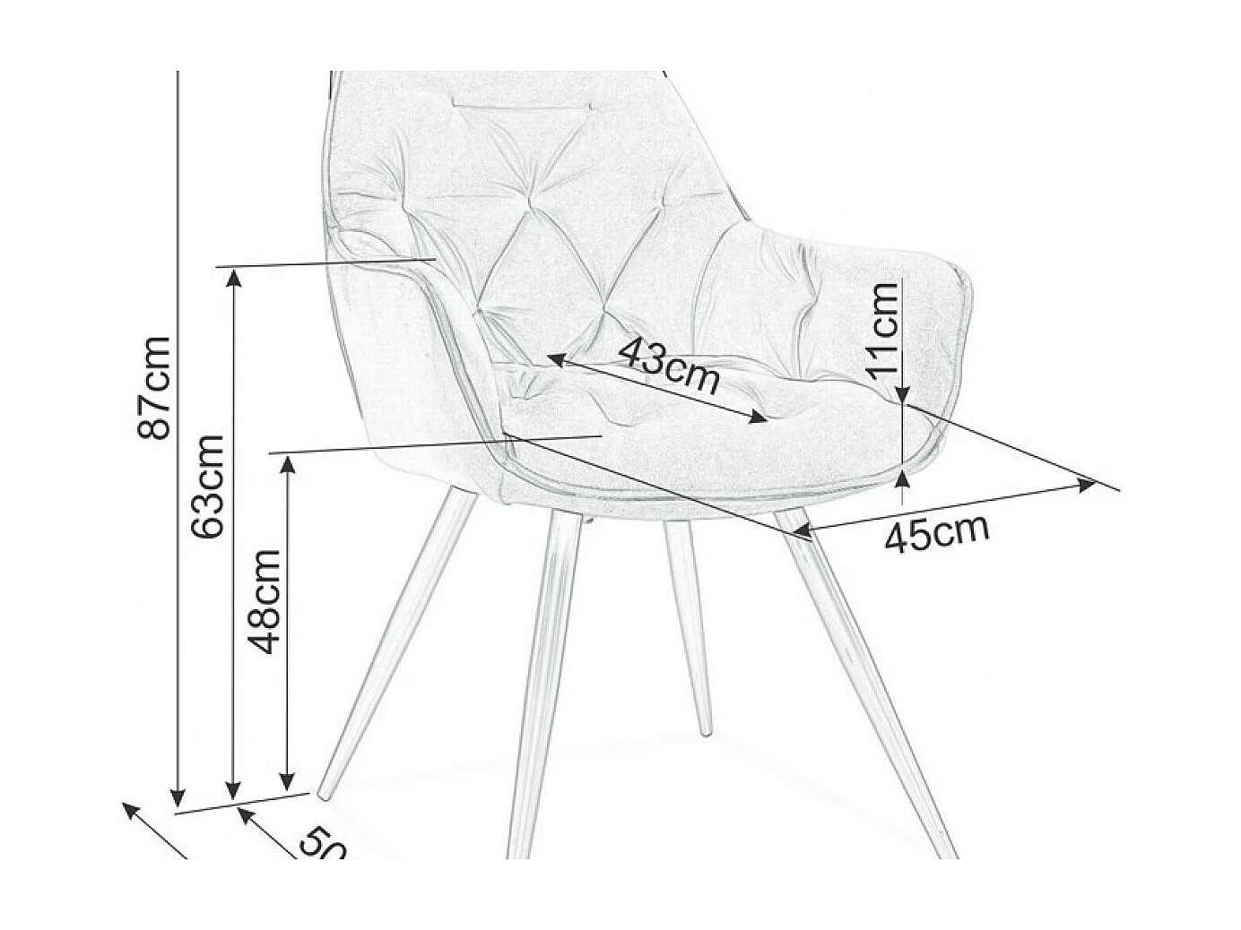 Sedia Conform/Tessuto-Velluto/Nero