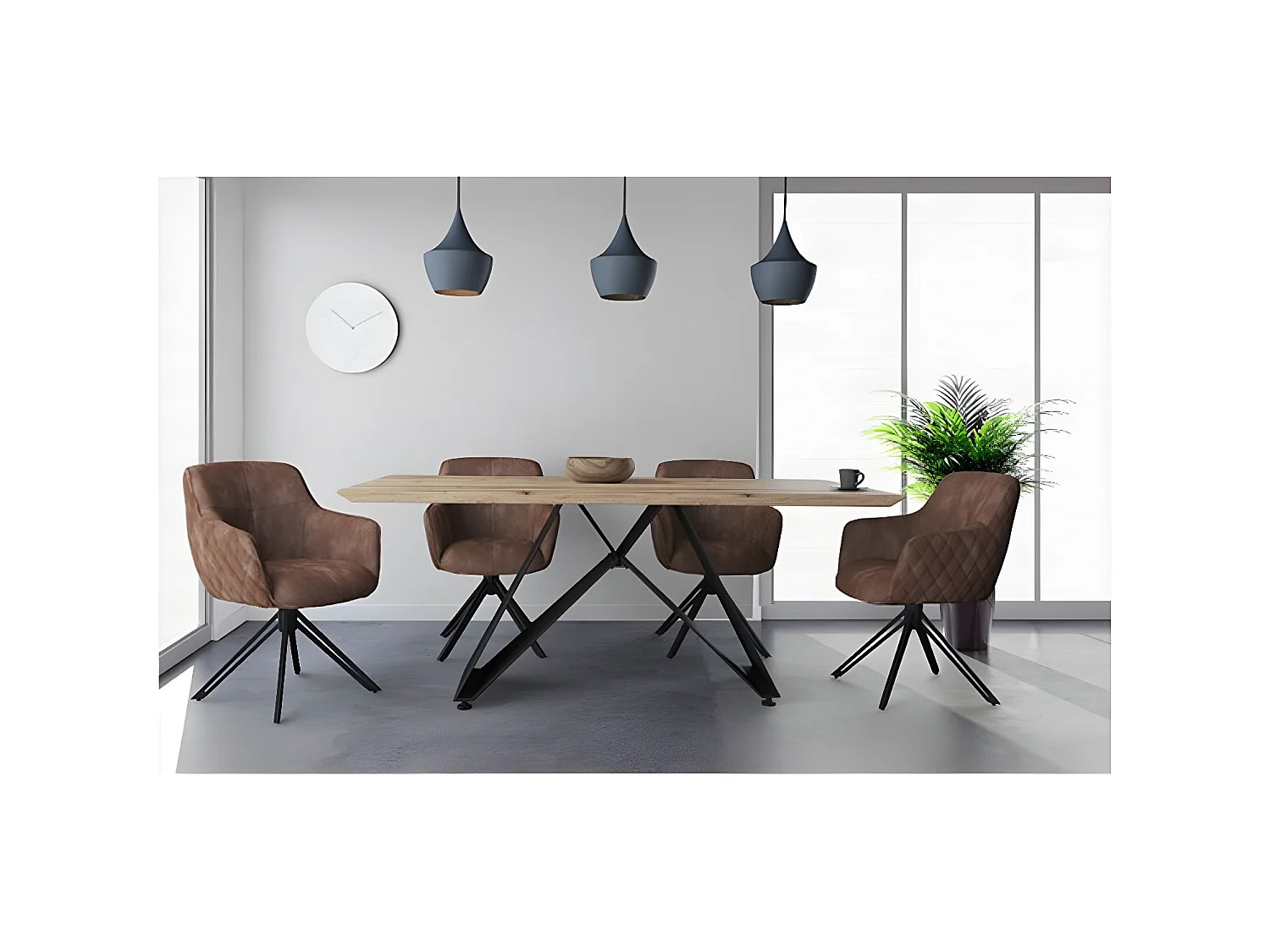 Sedia Watson B/Tessuto/Marrone