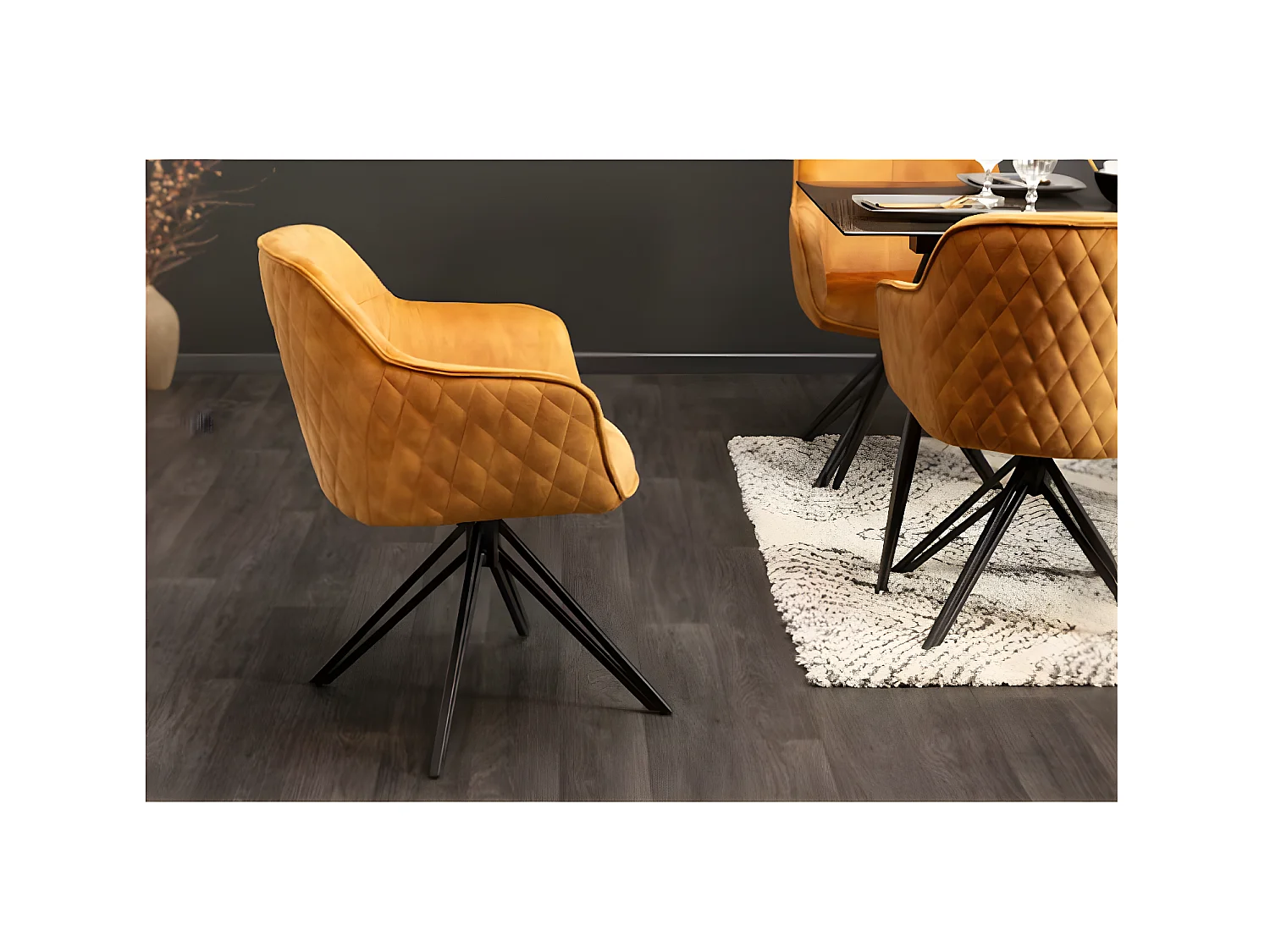 Chaise Watson-G/revêtement en tissu/jaune/rotation à 180 degrés