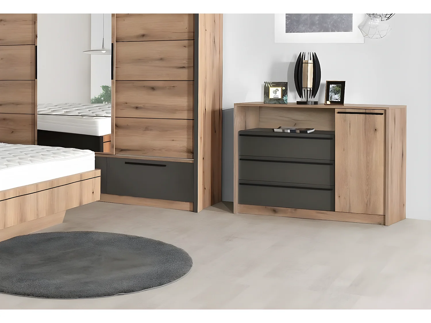 Sideboard Caliopa/Schubladen/Braun&Schwarz