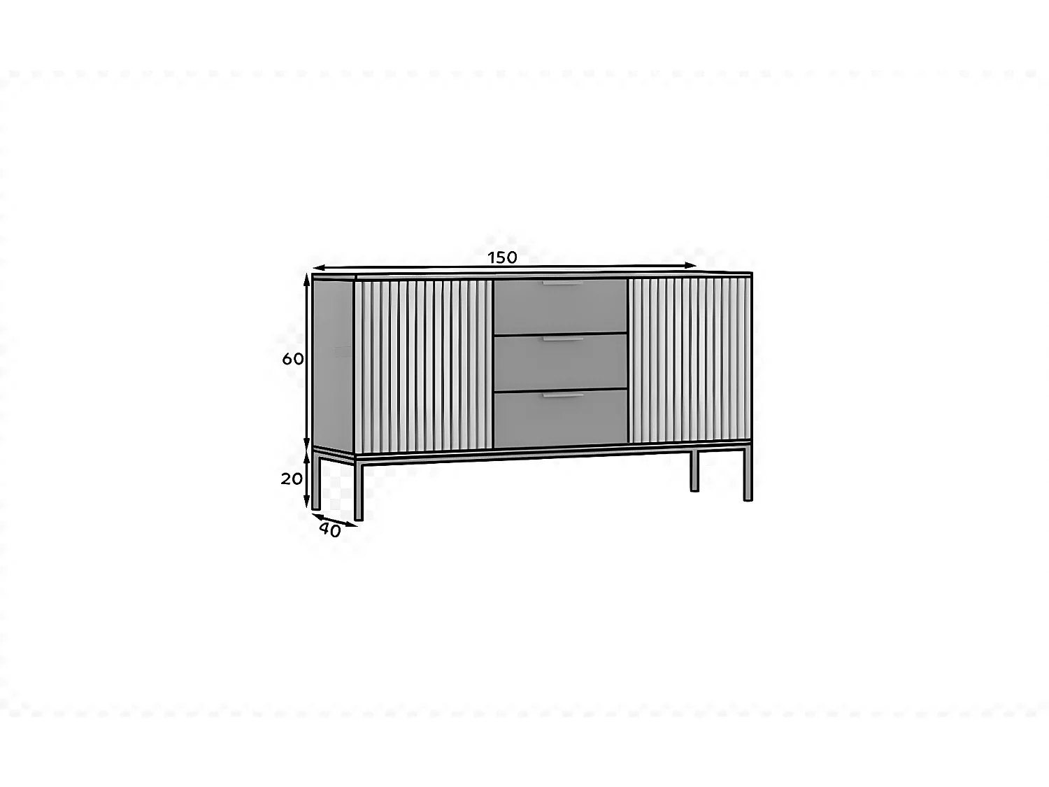 Sideboard Noville/Braun&Schwarz/An Lager