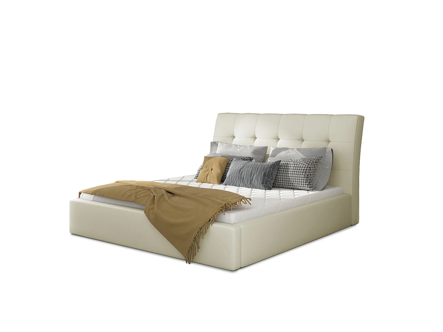 Lit Ravena L (180x200)/Tissu-Beige