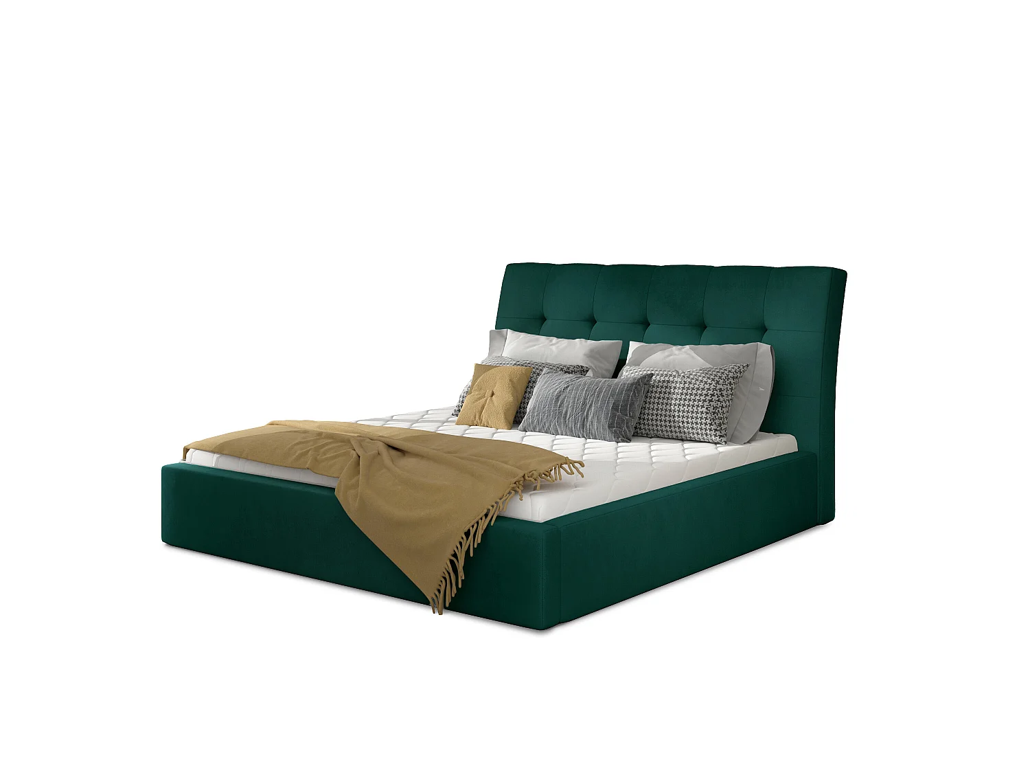 Lit Ravena XL (200x200)/Tissu-Vert