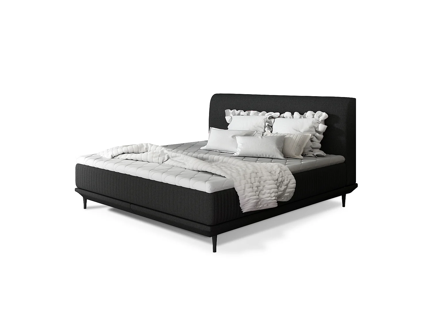 Bett Rima M (160x200)/Stoff-Schwarz