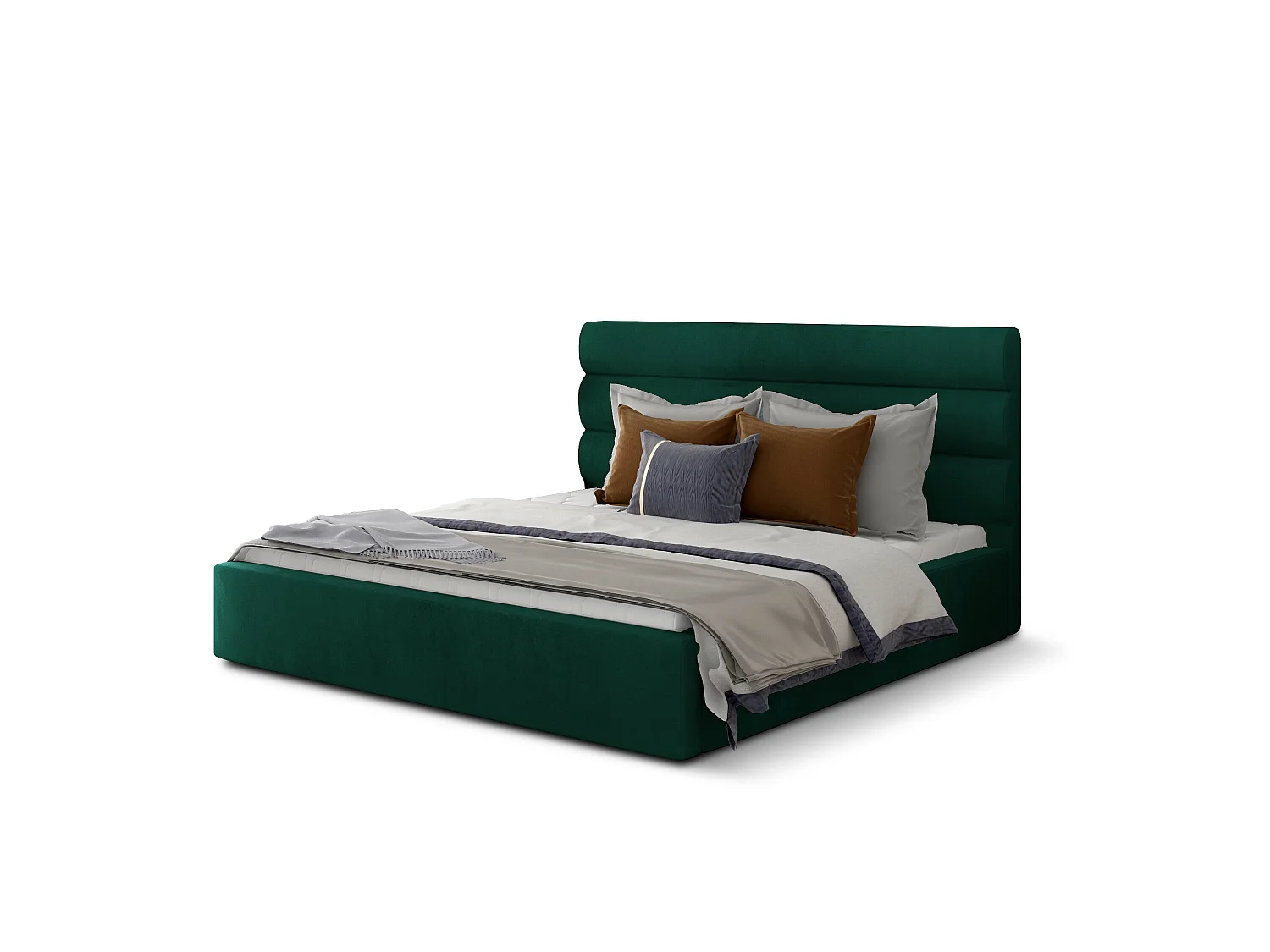 Letto Valia M (160x200)/Tessuto-Verde